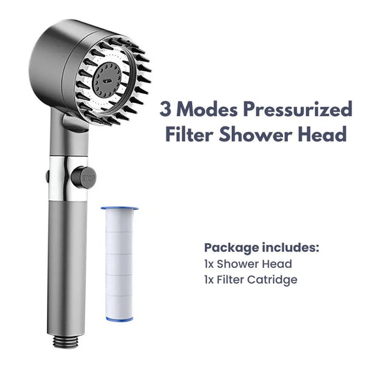 3-Mode High-Pressure Shower Head with Filter