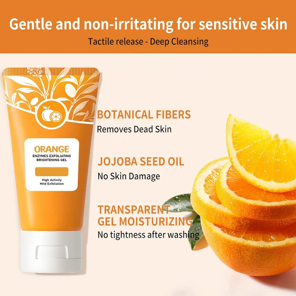 Orange Exfoliating Gel – Collagen-Infused Facial & Body Scrub