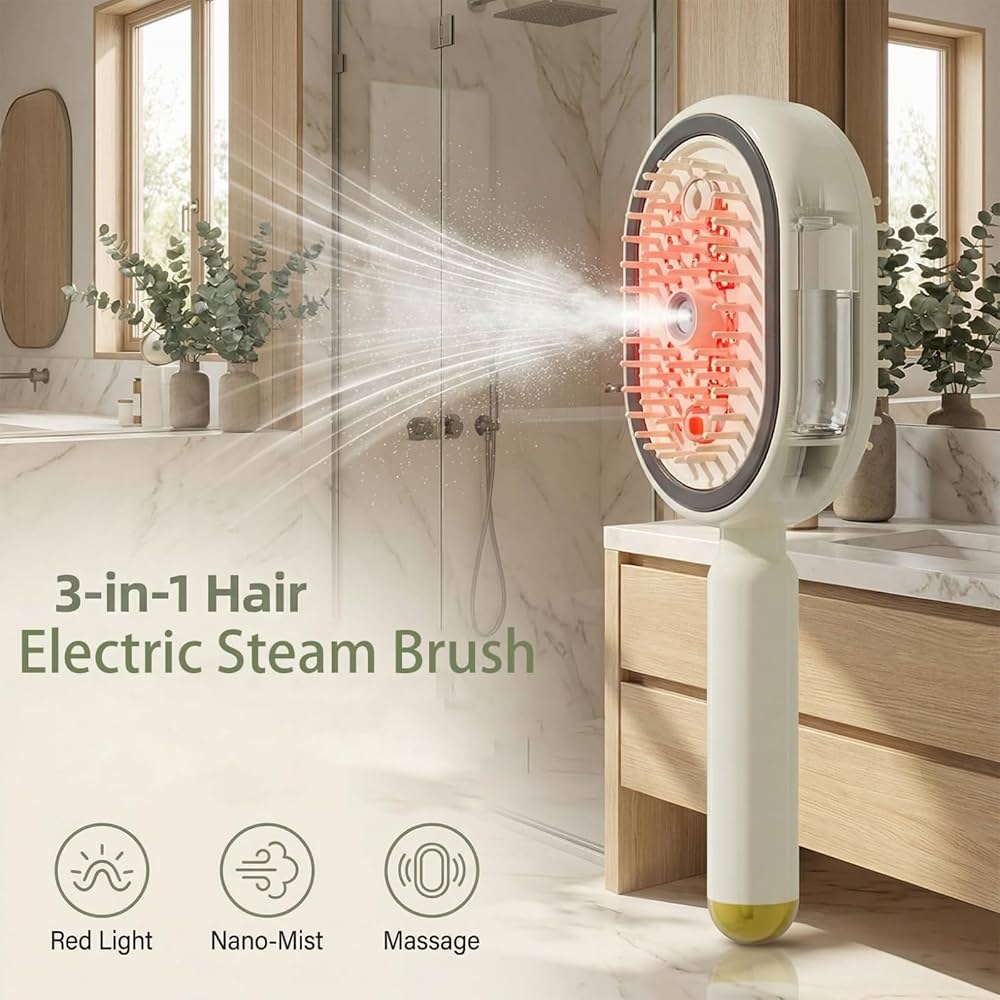 Steam Brush | Rechargeable Detangling Tool with Oil