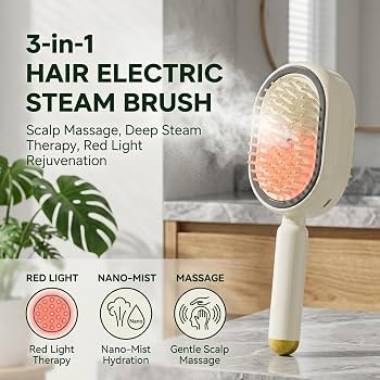 Steam Brush | Rechargeable Detangling Tool with Oil