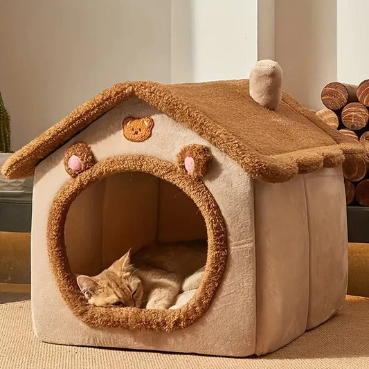 Foldable Pet Cave Bed