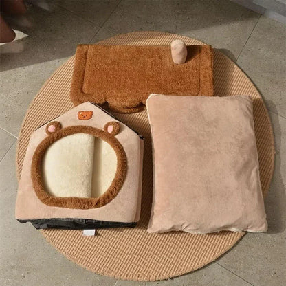 Foldable Pet Cave Bed