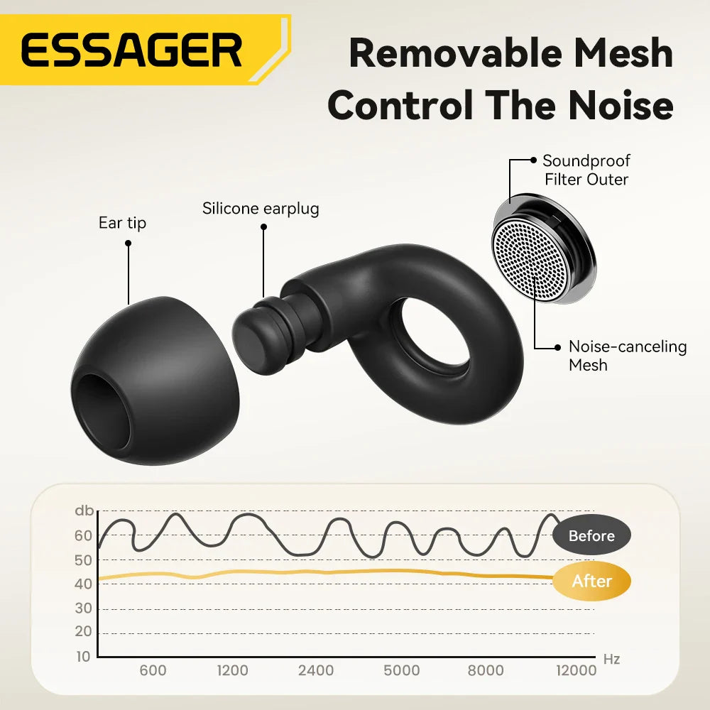 ESSAGER Noise Cancelling Ear Plugs for Sleeping