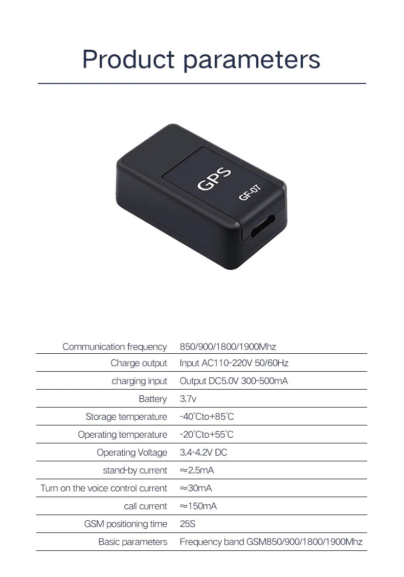 Mini Car GPS Tracker with Audio Recording and Live Map