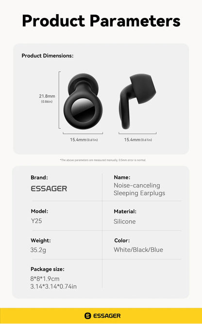 ESSAGER Noise Cancelling Ear Plugs for Sleeping