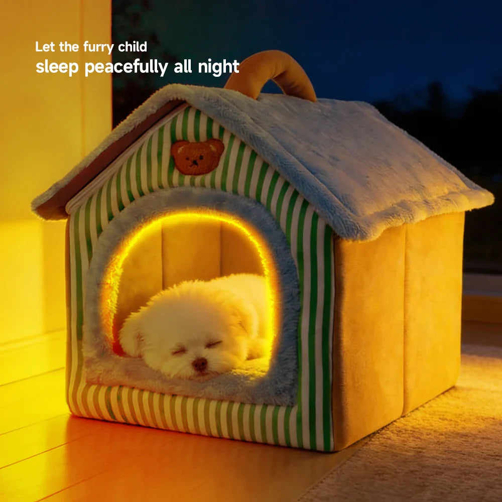 Foldable Pet Cave Bed