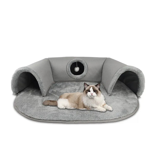 CozyPlaid Tunnel: Play, Hide & Stay Warm!